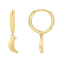 Runde silberne Ohrringe mit Halbmond Aibek