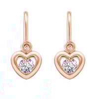 Goldene Kinderohrringe mit Herzen Aurora