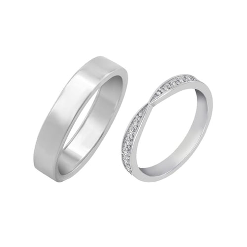 Trauringe mit Eternity Ring und Herrenring Turpein