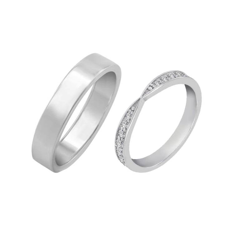 Trauringe mit Eternity Ring und Herrenring Turpein 39952