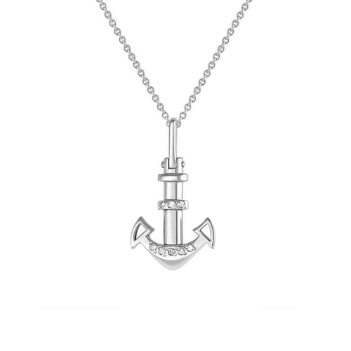 Silberner Anhänger Anker mit Lab Grown diamanten Anchor