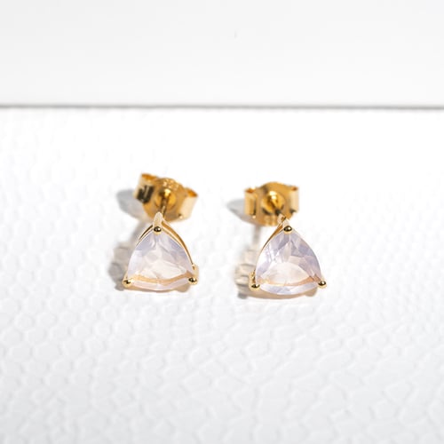 Silberne Ohrstecker mit Rosenquarz Nellie