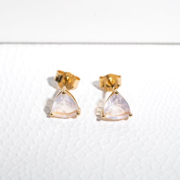 Silberne Ohrstecker mit Rosenquarz Nellie 123882