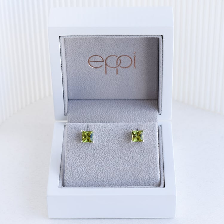 Silberne Ohrringe mit Olivinen Medini 96440