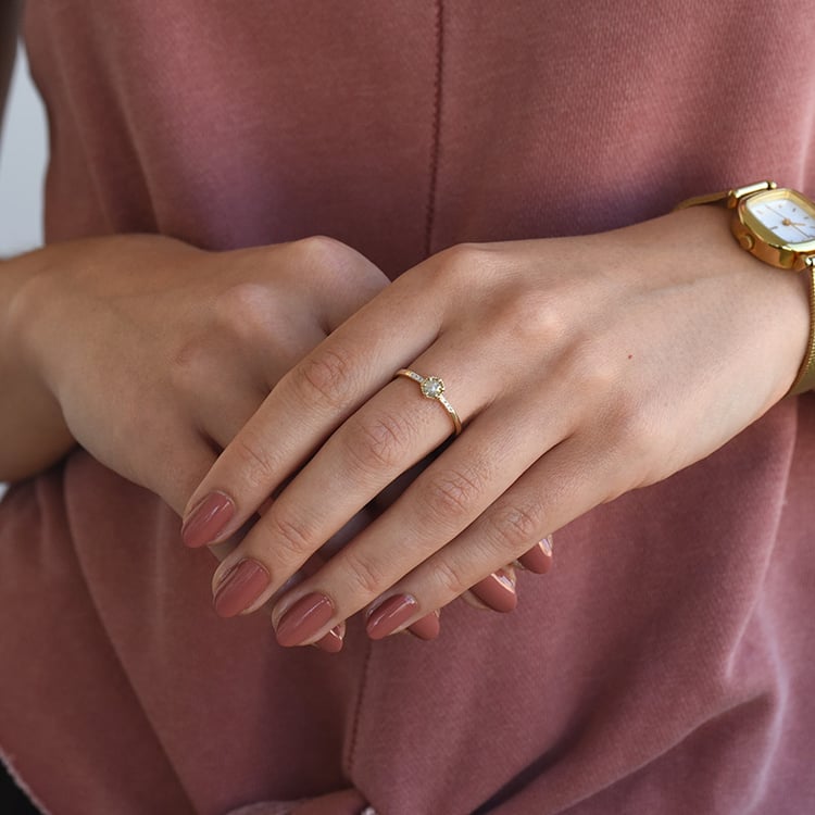 Goldring mit Salt and Pepper Diamant Granella 67453