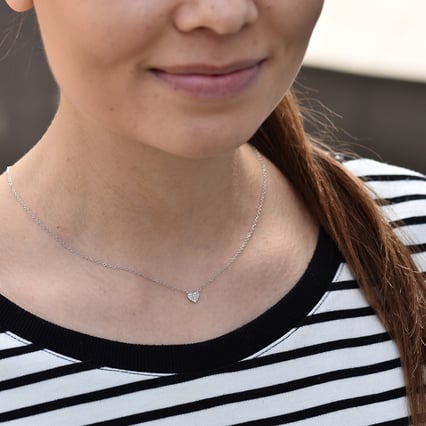 Kette in Herzform und Diamanten Maree