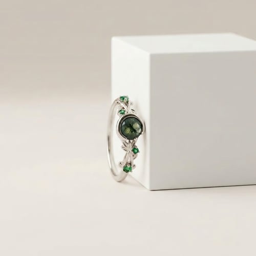 Bezaubernder Ring mit Moosachat Nikoleta