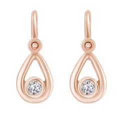 Goldene Kinderohrringe in Tropfenform mit Lab Grown Diamanten Cinderella
