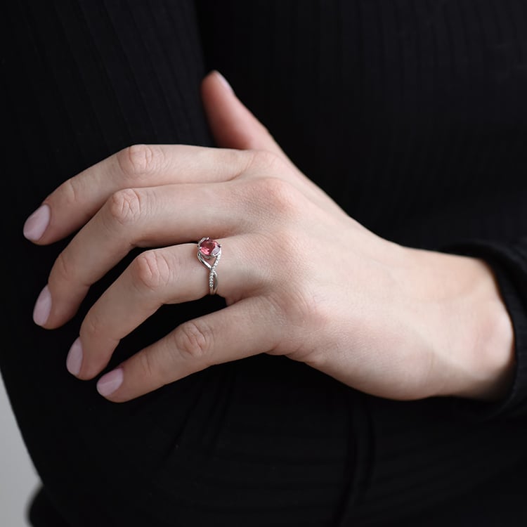 Weißgold Ring mit Turmalin und Diamanten Kaelin 92380