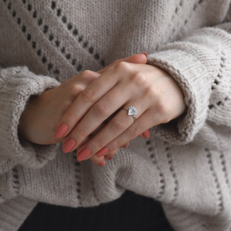 Verlobungsring mit Mondstein und Diamanten Namir 71498