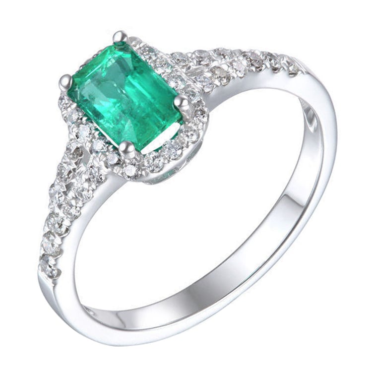 Goldring mit Smaragden und Diamanten Abbey