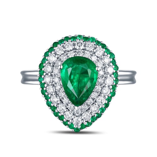 Goldring voller Smaragde und Diamanten Sazes