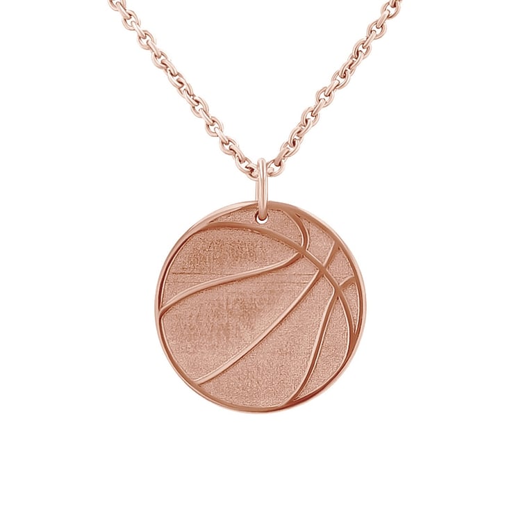 Silberner Anhänger Basketball mit Gravur Ihrer Wahl Basket 124139