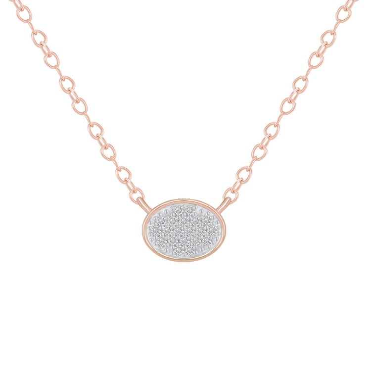Minimalistische Kette mit einem ovalen Anhänger voller Diamanten Vonnie
