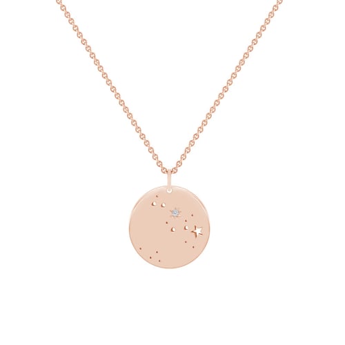 Goldener Anhänger mit Sternbild und Diamant Nyala