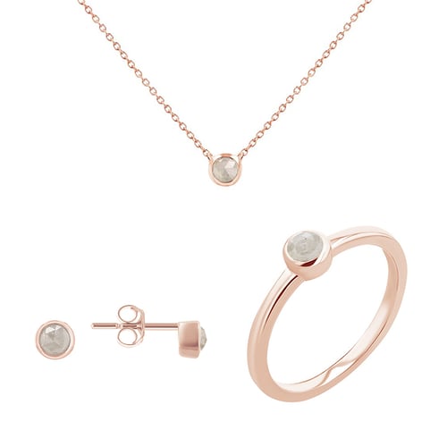 Minimalistisches Schmuckset mit Salt and Pepper Diamanten Jana