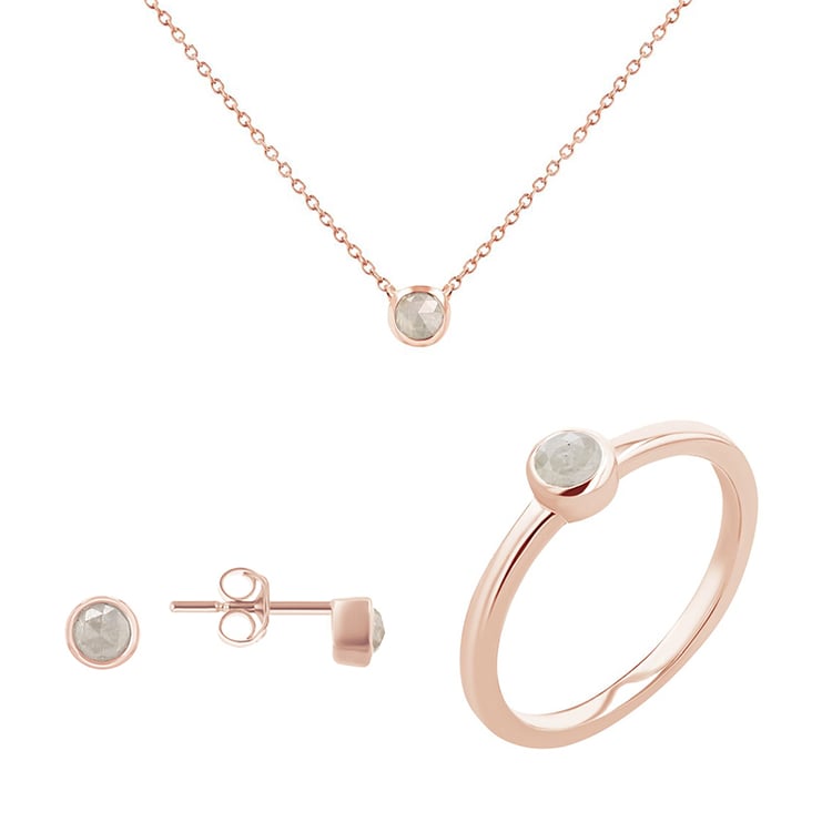 Minimalistisches Schmuckset mit Salt and Pepper Diamanten Jana 118498