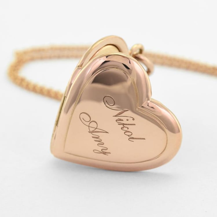 Goldmedaillon in Herzform mit Wunschgravur Miossa 45841