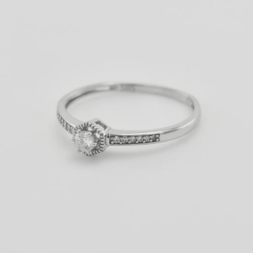 Silberner Ring mit seitlichen Lab Grown Diamanten Plautine