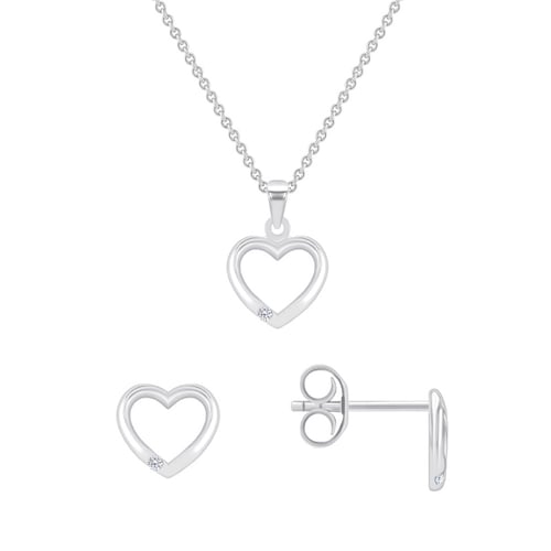 Schmuckset aus Gold in Herzform mit Diamanten Monroe