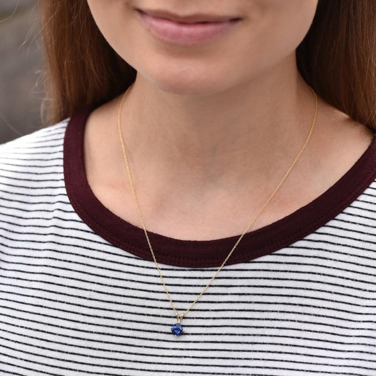 Goldanhänger mit Saphir in Kissenform Rafyna 45552