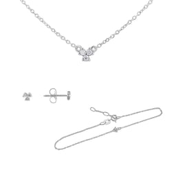 Minimalistisches Schmuckset mit drei Lab Grown Diamanten Milton