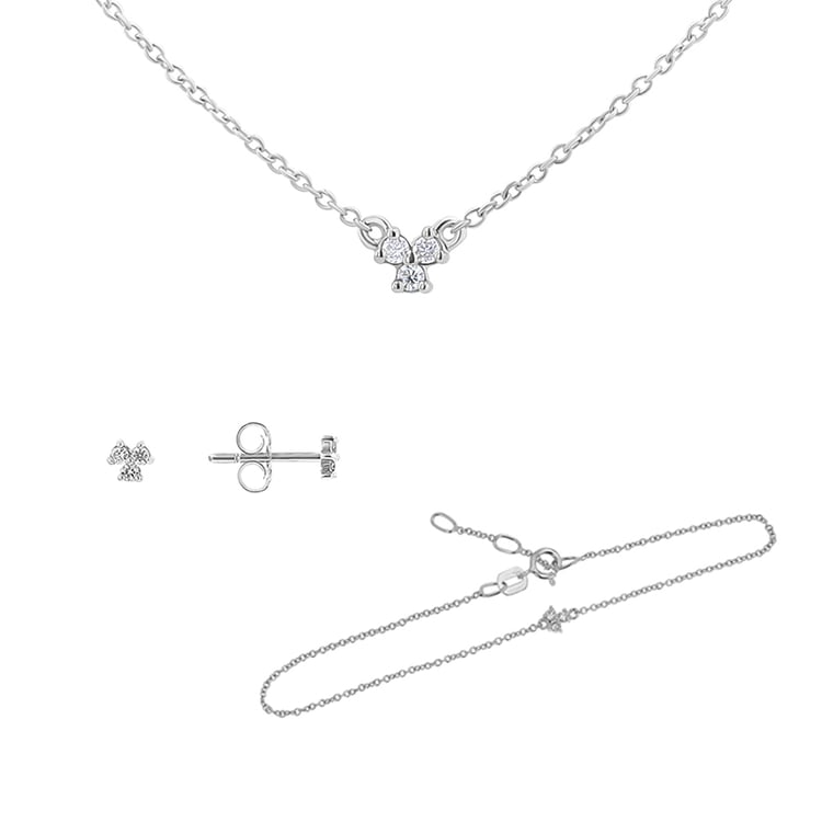 Minimalistisches Schmuckset mit drei Lab Grown Diamanten Milton 148887