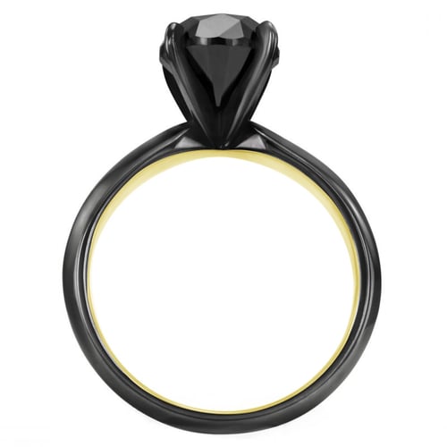 Schwarzer Goldring mit Ruthenium und 2ct Diamant Harley