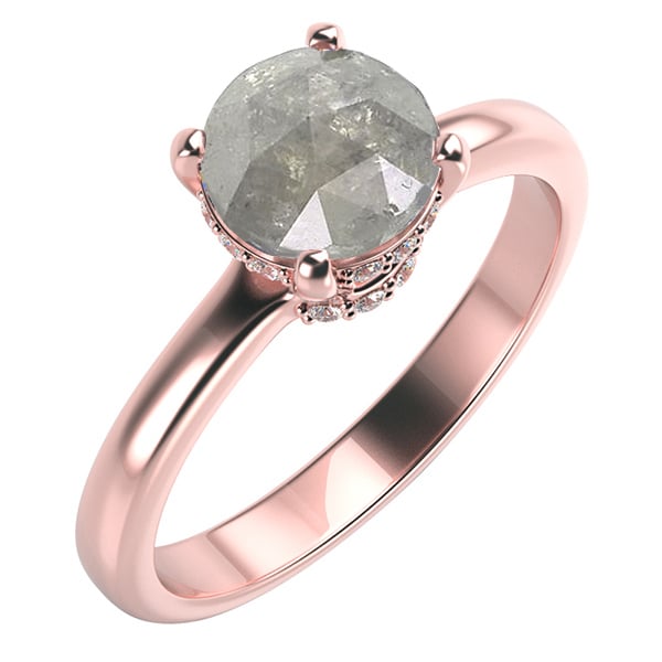 Goldener Verlobungsring mit Salt and Pepper Diamant Xela 66772