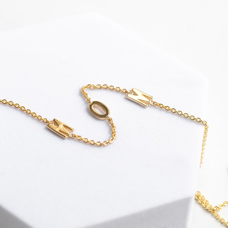 Silberkette mit drei Buchstaben nach Ihrer Wahl Lupe 145527