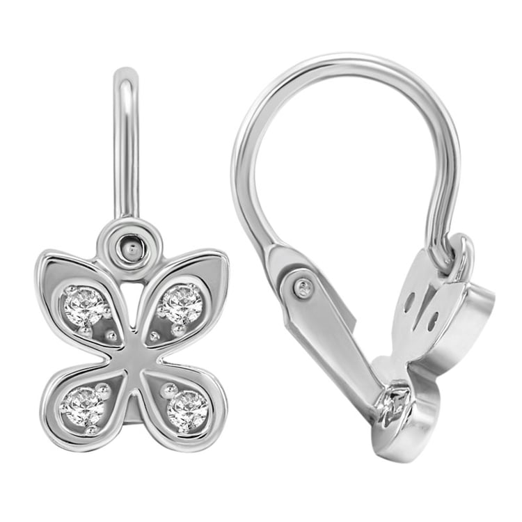 Kinderohrringe aus Gold in Form eines Schmetterlings mit Lab Grown Diamanten Madeleine 145077