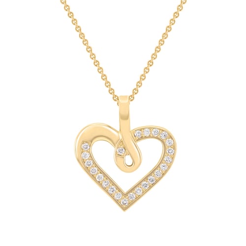 Herz aus Gold mit Diamanten in einer Anhänger Savita