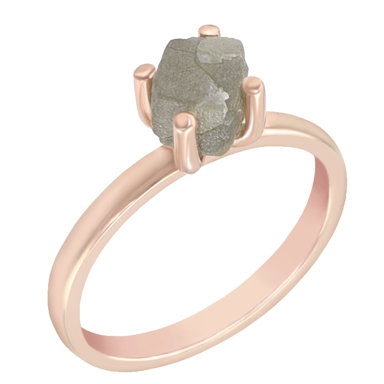 Goldener Ring mit Rohdiamant Nemy