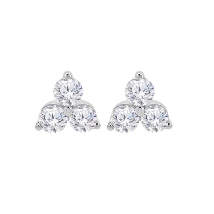 Goldene Ohrringe mit drei Diamanten Jella 35047