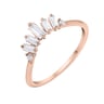 Ring in V-Form mit Lab Grown Baguette Diamanten Domenic