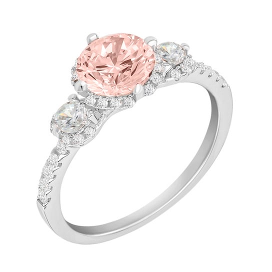 Verlobungsring aus Gold mit Morganit und Diamanten Wirk 59291