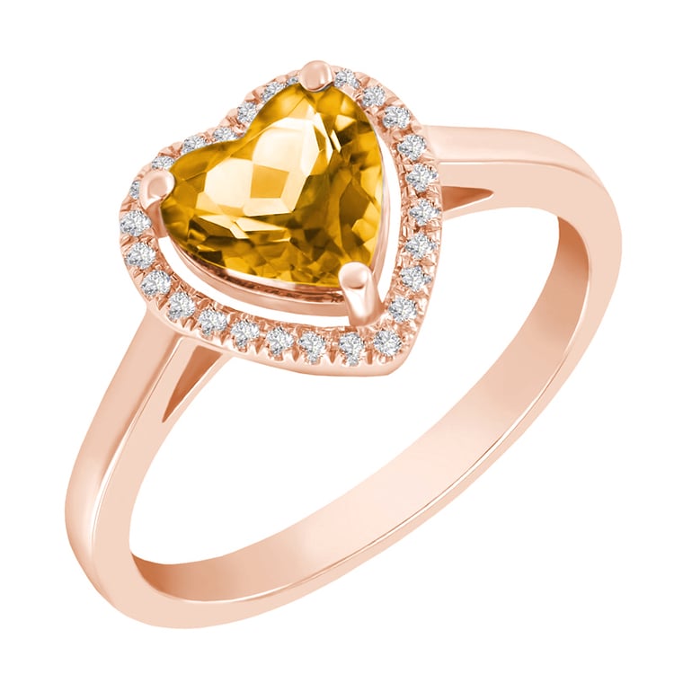 Goldring mit Citrinherz und Diamanten Connelly 35456