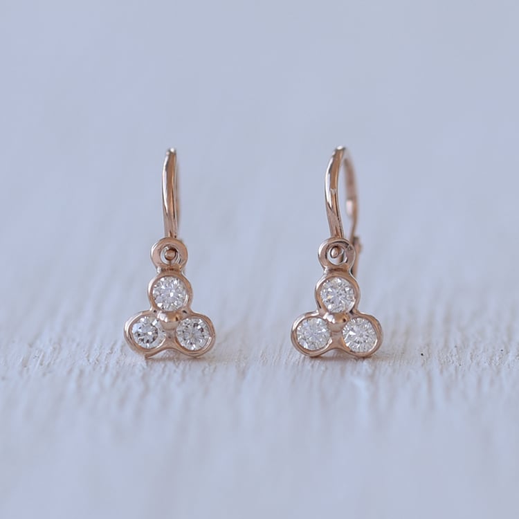 Goldene Kinderohrringe mit Lab Grown Diamanten Jasmine 145310