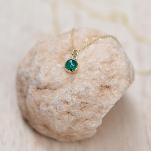 Schmuckset aus Gold mit grünen Onyxen Letizia