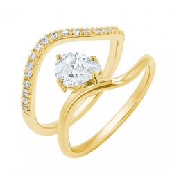 Romantisches Verlobungs-Set mit Lab Grown Diamantringen Emmy
