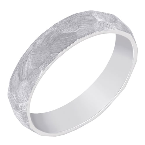 Matte gehämmerte Trauringe aus Platin Zvezda