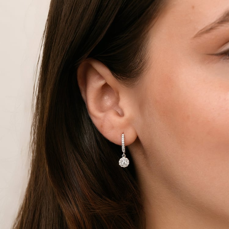 Goldene runde Ohrringe mit Lab Grown Diamanten 158754