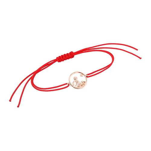String Armband mit einem silbernen geschnitzten Anhänger mit der Figur des Kleinen Prinzen
