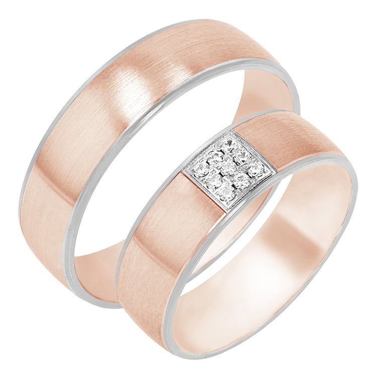 Goldene Eheringe mit Diamanten Audo 80403