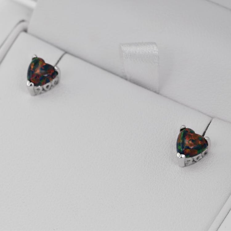 Schwarze Opal Ohrringe in Eppi-Geschenkbox 23780