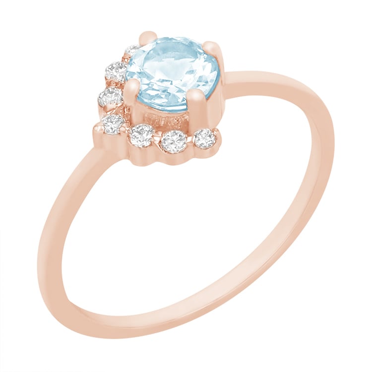 Goldener Ring mit Aquamarin und Diamanten Ammiel 81755
