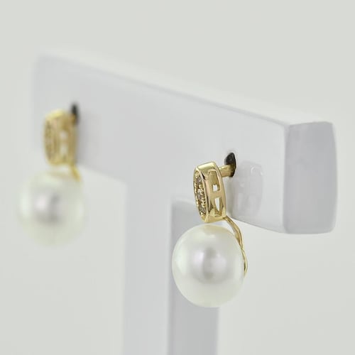 Romantische Goldene Schmuckset mit Perlen und Diamanten Glaume