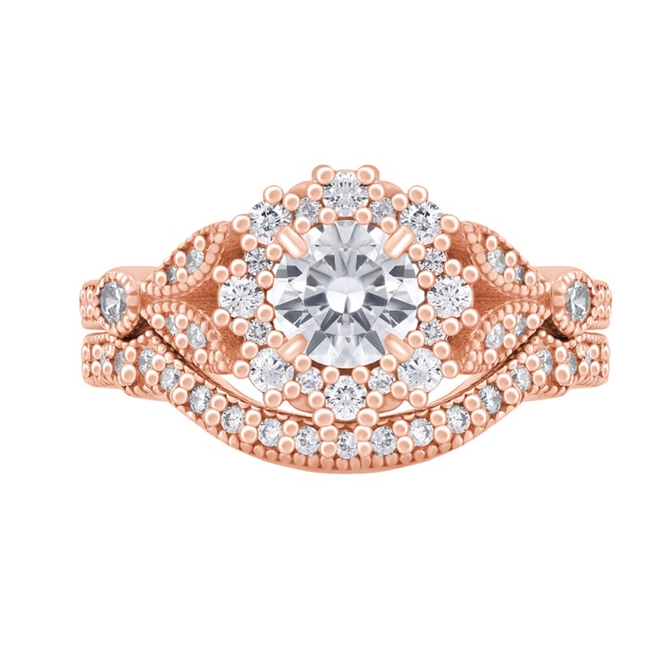 Vintage Ringe-Set aus Rosegold 40268