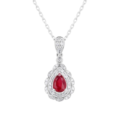 Wunderschöner Anhänger mit Rubin aus Gold mit Diamanten Barsha