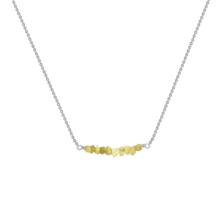Goldener Choker mit ungeschliffenen gelben Diamanten Inaku 38505